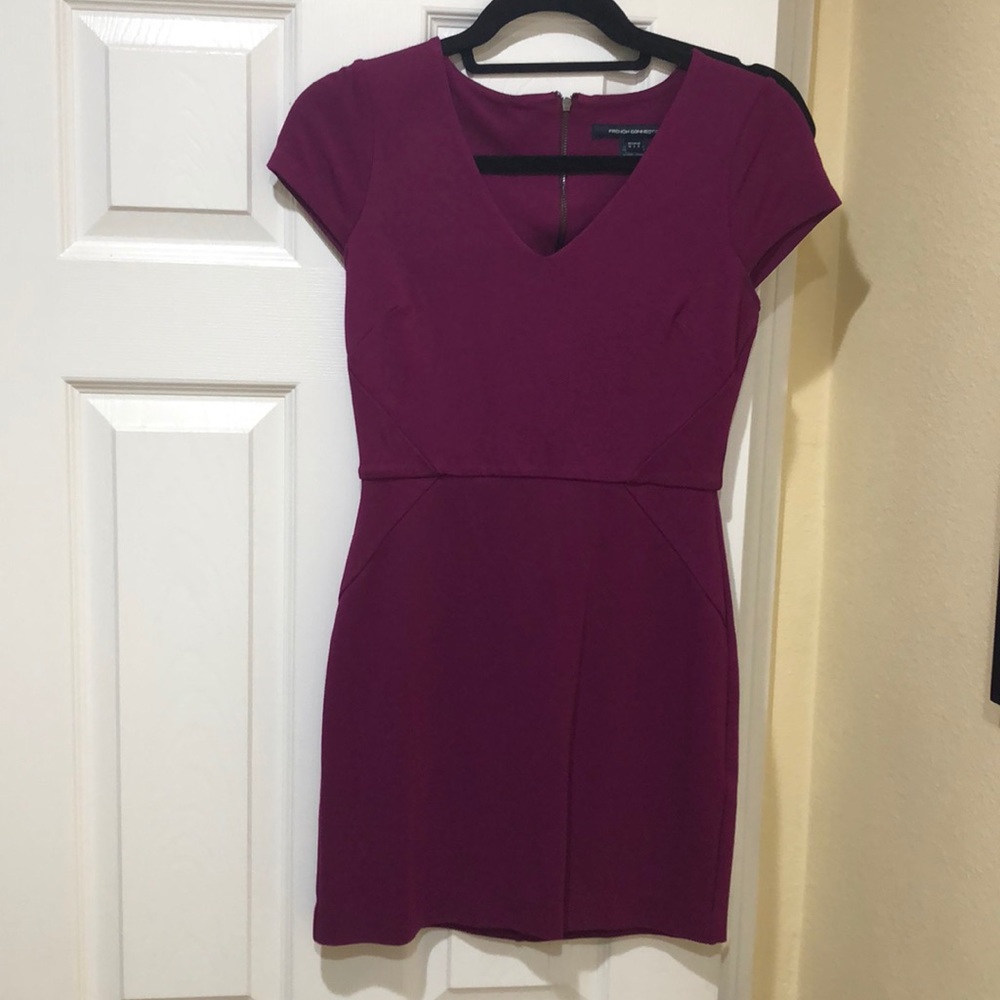 French Connection berry colored dress